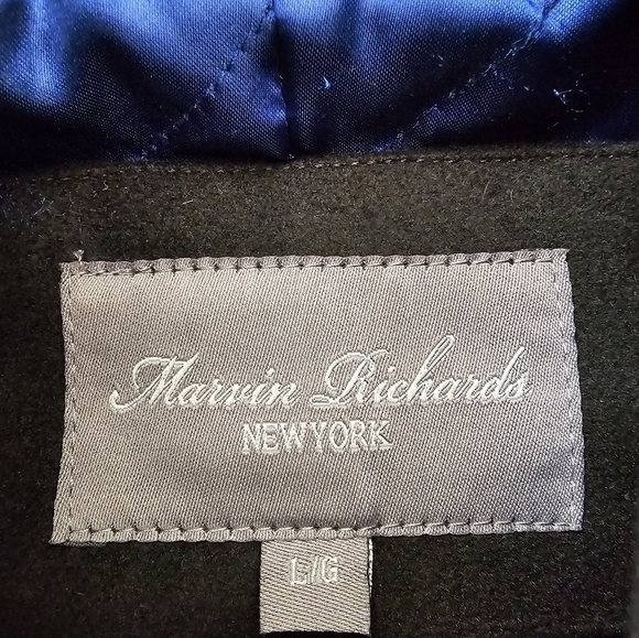 Marvin Richards pea coat with pockets and removable hood. Large - Picture 10 of 10